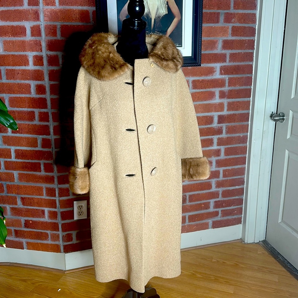 Vintage fur collared coat